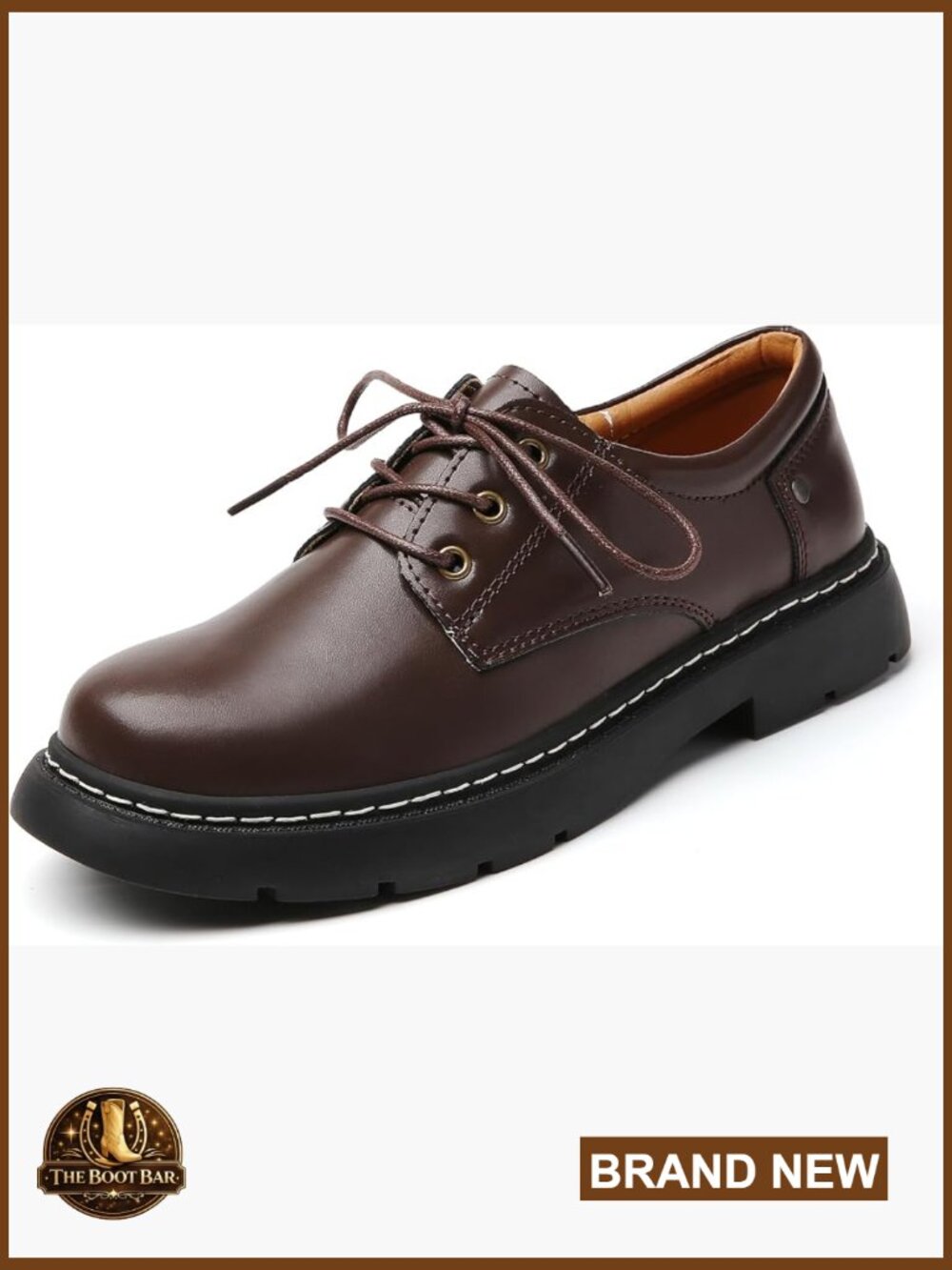 Vintage Lace Up Platform Oxford Shoes Slip Resistant Leather Comfort
